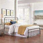 eLuxurySupply Metal Bed Frame - Vintage Style Weathered Nickel Finish Folding Bedframe - Easy Assembly with Headboard and Foot Board - Sturdy Steel Construction Bed Base - King Size