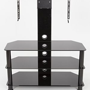 AVF SDCL900BB-A Stand with TV Mount for TVs up to 60-inch, Black Glass, Black Legs