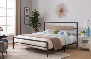 Kings Brand Furniture - Verona Pewter Metal/Gray Wood Bed
