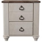 Ashley Furniture Signature Design - Willowton Nightstand - Rustic Farmhouse Style - White Wash