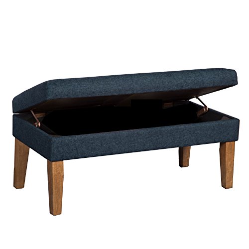 HomePop Modern Storage Bench with Hinged Lid Ample Storage House
Driftwood Completed Legs
Some Meeting Required
Dimensions 40"L x 18.5"W x 18"H Fashion meets operate on this conventional textured navy storage bench. It contains a hinged high, driftwood completed legs and storage that's good for blankets or magazines. This bench is ideal for further seating in your front room or on the finish of your mattress. Some meeting required. Dimensions 40"L x 18.5"W x 18"H