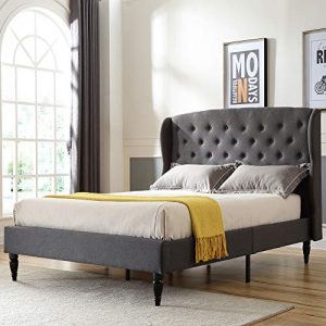 Classic Brands Coventry Upholstered Platform Bed | Headboard and Metal Frame