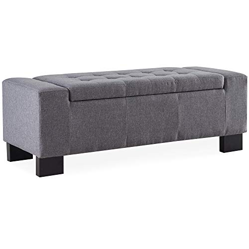 BELLEZE 48" Rectangular Fabric Tufted Storage Ottoman Bench This ottoman gives a sublime addition to any room in the home. Excellent for entryway, dwelling, or bed room
The highest is connected by hinge and simply props as much as reveal a spacious possibility for pillows, blankets, books, and extra
The balanced tufting design on the highest of the ottoman reveals a delicate consideration to element that may be anticipated all through your entire piece
Cushioned prime creates extra seating or a cushty footrest
General Dimension: 48"(W) x 20"(L) x 17-1\/2"(H) The Belize storage ottoman gives a smooth storage resolution for any room in your house. The highest is connected by hinge and simply props as much as reveal a spacious possibility for pillows, blankets, books, and extra. The balanced tufting design on the highest of the ottoman reveals a delicate consideration to element that may be anticipated all through your entire piece. Characteristic: Excellent for the tip of your mattress to sit down on for dressing but ample storage for bedding and low season clothes. Use in entrance of your couch or chair. Whether or not you utilize this ottoman in your &nabs; front room, entryway, household room, bed room or basement, it'll help you conceal away all that mess. Enticing ottoman is further robust and sturdy and options a lovely stitched Leather-based exterior and huge inside storage Excellent for added sitting for these events and household gatherings, This storage ottoman seats one comfortably It may be used as a footrest, bench or a storage unit The balanced tufting design on the highest of the ottoman reveals a delicate consideration to element that may be anticipated all through your entire piece Use to retailer equipment like purses and scarves lid will keep open when lifted to assemble specs: Shade: &nabs; grey materials: &nabs; leather-based kind: storage ottoman type: Up to date Sample: strong storage kind: flip prime inside shade: Black Variety of leg: 4Leg shade: blackleg Top: inside dimension: &nabs; general dimension: 48"(W) x 20"(L) x 17-1\/2"(h) meeting required: Bundle consists of: Ottoman be aware: the digital photographs we show have probably the most correct shade doable. Nevertheless, as a result of variations in pc displays, we can't be chargeable for variations in shade between the precise product and your display screen.