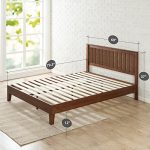 Zinus 12 Inch Deluxe Solid Wood Platform Bed with Headboard / No Box Spring Needed / Wood Slat Support / Antique Espresso Finish, Queen