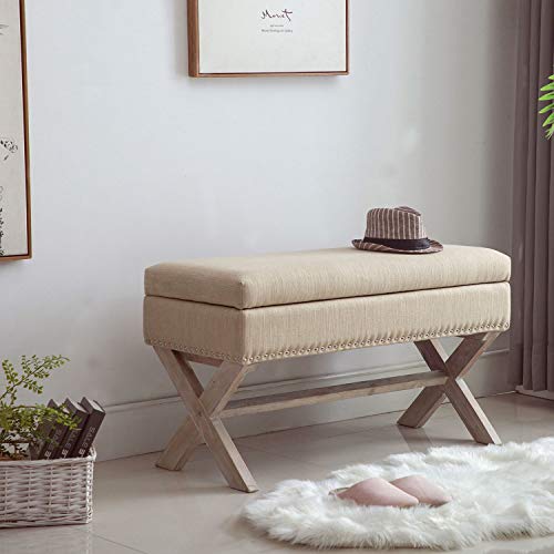 Fabric Storage Bedroom Bench Seat for End of Bed, Upholstered 36 inch