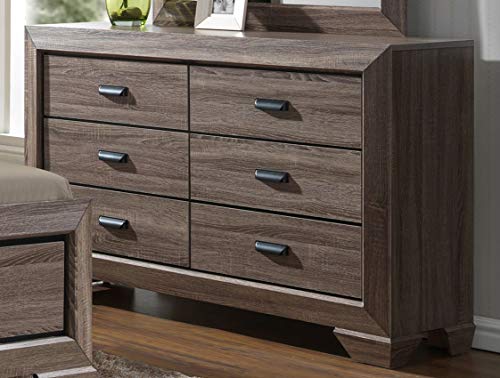 GTU Furniture Lyndon 4Pc Weathered Grey Panel Bedroom Set Dimensions:
