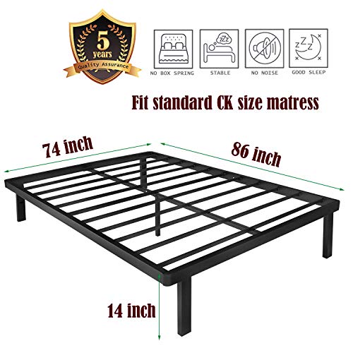 HAAGEEP California King Bed Frame Platform Cal Size Bedframes with ...