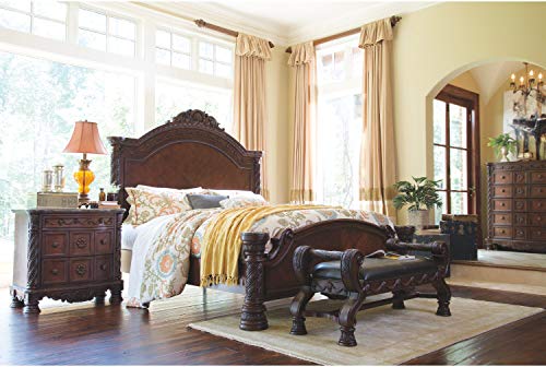 Signature Design by Ashley North Shore Large Upholstered Bedroom Bench, Brown Signature Design by Ashley B553-09 North Shore Large Upholstered Bedroom Bench, Brown