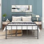 HOMERECOMMEND Metal Bed Frame Full Size Platform with Headboard