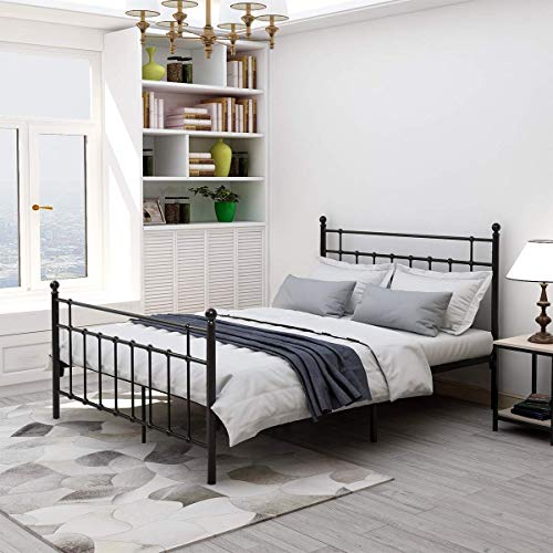 Elegant Home Products Queen Size Metal Bed Frame Platform