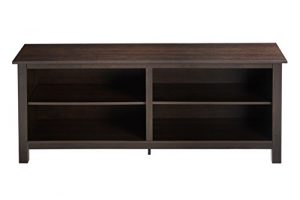 Rockpoint Plymouth Wood TV Stand Storage Console, 58", Mahogany Brown
