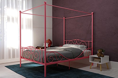 Dhp Canopy Metal Bed With Sy, Dhp Canopy Metal Bed Twin Pink