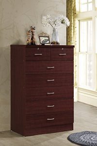 Hodedah 7 Drawer Chest, Five Large Drawers, Two Smaller Drawers