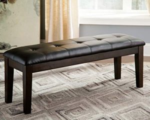 Signature Design by Ashley - Haddigan Upholstered Dining Room Bench - Casual Tufted Seating - Dark Brown