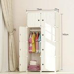 MEGAFUTURE Wood Pattern Portable Wardrobe Closet for Hanging Clothes