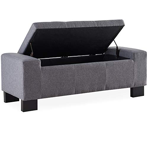 BELLEZE 48" Rectangular Fabric Tufted Storage Ottoman Bench This ottoman gives a sublime addition to any room in the home. Excellent for entryway, dwelling, or bed room
The highest is connected by hinge and simply props as much as reveal a spacious possibility for pillows, blankets, books, and extra
The balanced tufting design on the highest of the ottoman reveals a delicate consideration to element that may be anticipated all through your entire piece
Cushioned prime creates extra seating or a cushty footrest
General Dimension: 48"(W) x 20"(L) x 17-1\/2"(H) The Belize storage ottoman gives a smooth storage resolution for any room in your house. The highest is connected by hinge and simply props as much as reveal a spacious possibility for pillows, blankets, books, and extra. The balanced tufting design on the highest of the ottoman reveals a delicate consideration to element that may be anticipated all through your entire piece. Characteristic: Excellent for the tip of your mattress to sit down on for dressing but ample storage for bedding and low season clothes. Use in entrance of your couch or chair. Whether or not you utilize this ottoman in your &nabs; front room, entryway, household room, bed room or basement, it'll help you conceal away all that mess. Enticing ottoman is further robust and sturdy and options a lovely stitched Leather-based exterior and huge inside storage Excellent for added sitting for these events and household gatherings, This storage ottoman seats one comfortably It may be used as a footrest, bench or a storage unit The balanced tufting design on the highest of the ottoman reveals a delicate consideration to element that may be anticipated all through your entire piece Use to retailer equipment like purses and scarves lid will keep open when lifted to assemble specs: Shade: &nabs; grey materials: &nabs; leather-based kind: storage ottoman type: Up to date Sample: strong storage kind: flip prime inside shade: Black Variety of leg: 4Leg shade: blackleg Top: inside dimension: &nabs; general dimension: 48"(W) x 20"(L) x 17-1\/2"(h) meeting required: Bundle consists of: Ottoman be aware: the digital photographs we show have probably the most correct shade doable. Nevertheless, as a result of variations in pc displays, we can't be chargeable for variations in shade between the precise product and your display screen.