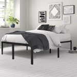 HAAGEEP 18 Inch Queen Bed Frame No Box Spring Needed High Platform Bedframes With Storage Size Black Metal