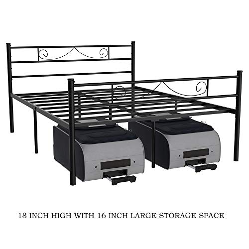 HAAGEEP 18 Inch Queen Bed Frame With Headboard and Footboard No Box Spring Specifications
