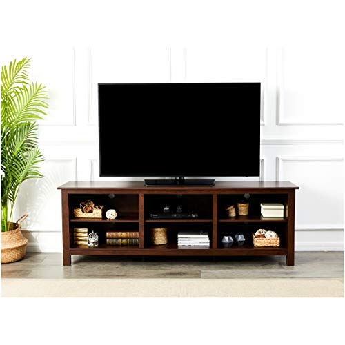 Rockpoint Argus 70-Inch Wood TV Stand Media Console, Acajou Brown