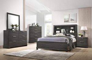 GTU Furniture Contemporary Bookcase headboard Bedroom Set