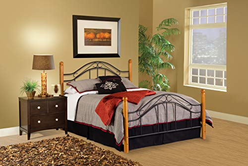 Hillsdale Furniture Winsloh Bed Set With Rails, Queen Mattress set that includes medium oak completed hardwood posts
Rounded finials
Black steel panels
Consists of Headboard, Footboard, and Mattress Body
Headboard measures 50-inch peak by 61-1\/2-inch width by 3-inch depth and footboard measures 31-1\/2-inch peak by 61-1\/2-inch width by 3-inch depth The winsloh mattress set is available in basic design that has change into on the of the business's finest sellers. a lodge or cottage theme marries spherical medium oak end hardwood put up with a textured black steel panel. set consists of one headboard, one footboard and rails. out there in black shade and queen measurement. measures headboard 50-inch peak by 61-1\/2-inch width by 3-inch depth and footboard 31-1\/2-inch peak by 61-1\/2-inch width by 3-inch depth.