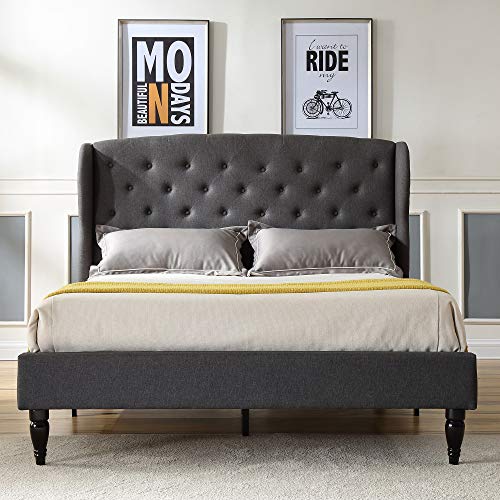 Classic Brands Coventry Upholstered Platform Bed | Headboard and Metal ...