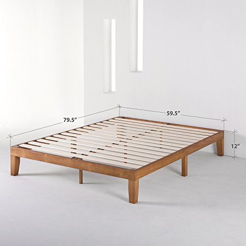 Mellow Platform Bed Frame w/Wooden Slats (No Box Spring Needed) Queen Natural