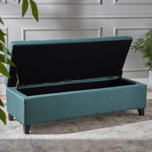 Christopher Knight Home Living Sterling Dark Teal Fabric Storage Ottoman