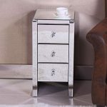 Modern Hollywood Regency Glamour Style Mirrored 3-Drawer Nightstand Bedside Table