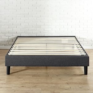 Zinus Curtis Essential Upholstered Platform Bed Frame / Mattress Foundation / Easy Assembly / Strong Wood Slat Support, Queen