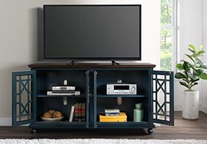 Martin Svensson Home Palisades TV Stand, 63" W x 35" H, Catalina Blue with Coffee Top