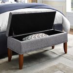 Pulaski Hinged Top Button Tufted Bed Heathered Grey, 41.50" W x 15.75" D x 18.50" H Upholstered Storage Bench,