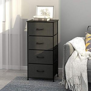 WLIVE Dresser with 4 Drawers, Fabric Storage Tower, Organizer Unit for Bedroom
