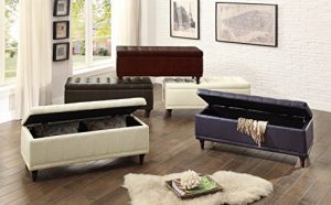 Homelegance Lift Top Storage Bench with Tufted Accents