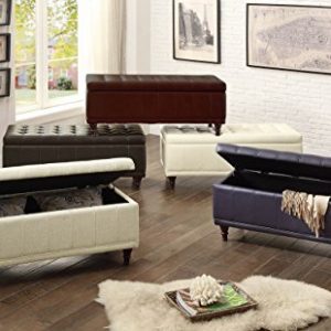 Homelegance Lift Top Storage Bench with Tufted Accents