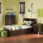 South Shore Cakao Kids 3-Piece Bedroom Set with Bookcase Headboard, Twin, Chocolate