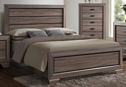 GTU Furniture Lyndon 4Pc Weathered Grey Panel Bedroom Set Dimensions: