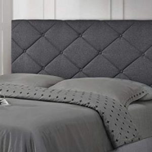 Full Queen Adjustable Size Faux Linen Upholstered Tufted Headboard