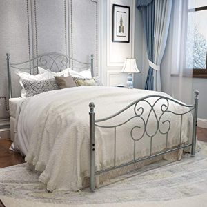 YERPERFO Vintage Sturdy Metal Bed Frame Full Size with Vintage Headboard