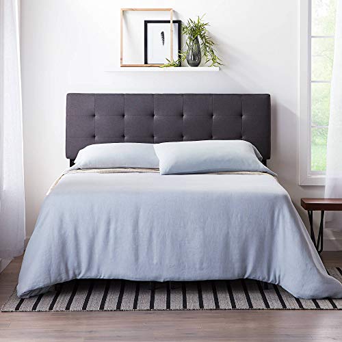 LUCID Square Tufted Mid Rise Adjustable Height Headboard, King/Cal King