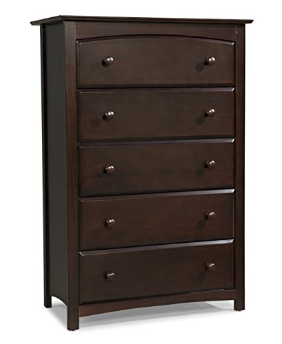 Storkcraft Kenton 5 Drawer Universal Dresser, Espresso, Kids Bedroom Dresser