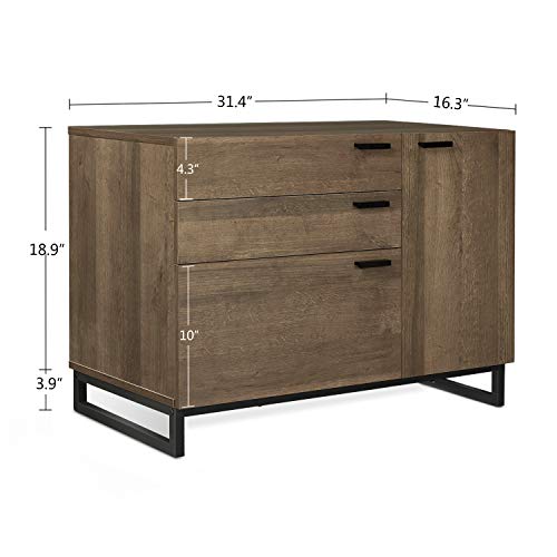 WLIVE Wide Dresser with 3 Drawers and 1 Side Cabinet, Storage Drawer ...