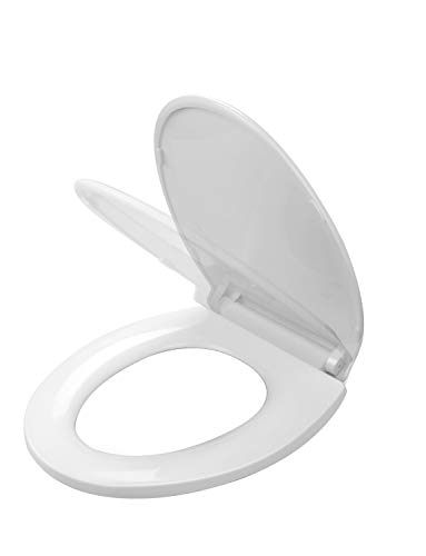 Cadrim Toilet Seat, Elongated and Quiet Close Toilet Lid Cadrim Toilet Seat, Elongated and Quiet Close Toilet Lid with Cover Fits Adults Standard Toilets (White).