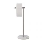 KES Natural Marble Toilet Paper Holder Stand Tissue Roll Holder with Modern White Marble Base, SUS304 Stainless Steel Brushed Finish BPH284S1-2