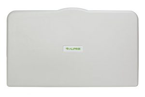 Alpine Industries Fold Down Baby Changing Diaper Station - Horizontal Wall Mounted, Supports up to 220 Lbs. - Safety Straps to Keep Baby Secured - Ideal for Commercial Restrooms (White Granite)