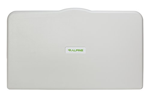 Alpine Industries Fold Down Baby Changing Diaper Station - Horizontal Wall Mounted, Supports up to 220 Lbs. - Safety Straps to Keep Baby Secured - Ideal for Commercial Restrooms (White Granite)