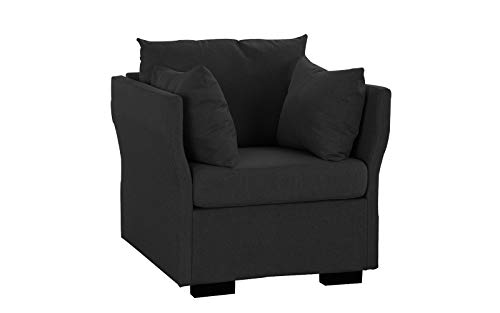 Modern Living Room Linen Fabric Armchair/Accent Chair (Dark Grey)