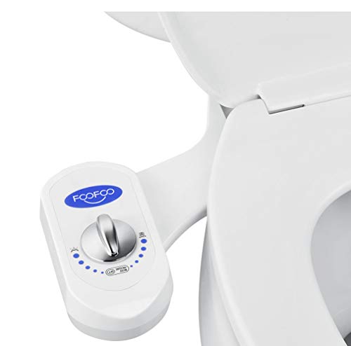 Bidet Fresh Water Spray Foofoo Non-Electric Mechanical Self Cleaning Nozzles White for Toilet Attachment Easy to Install