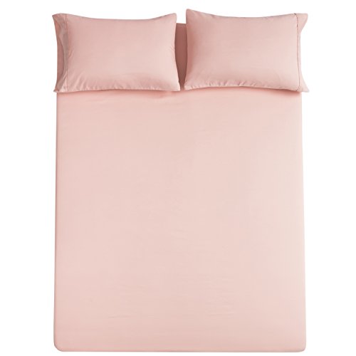 Mohap Bed Sheet Set 4 Pieces Brushed Microfiber Luxury with Soft Bedding Fade and Stain Resistant Queen, Blush Pink