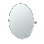 Gatco 5859LG Marina Large Oval Wall Mirror, Satin Nickel
